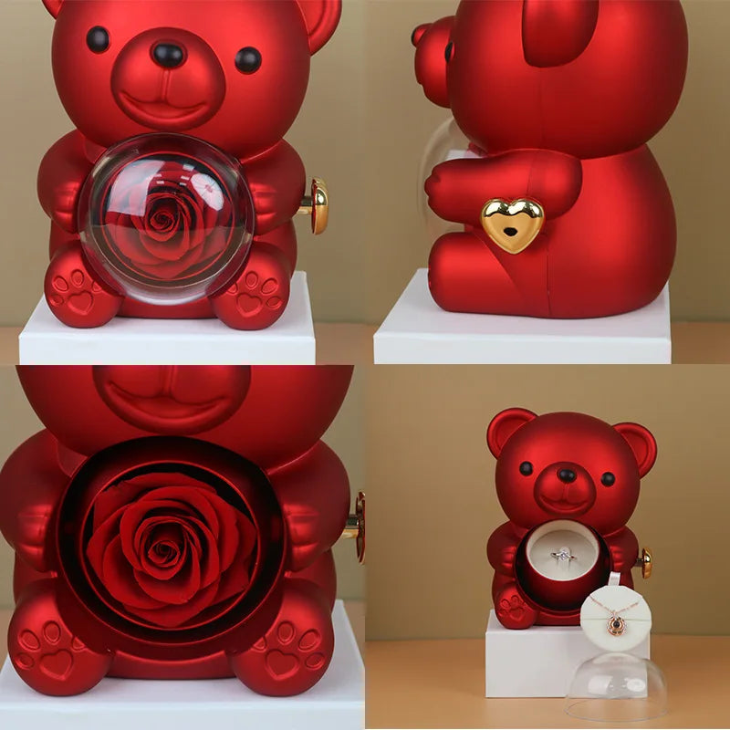 Teddy Rose Box & Personalized Jewelry