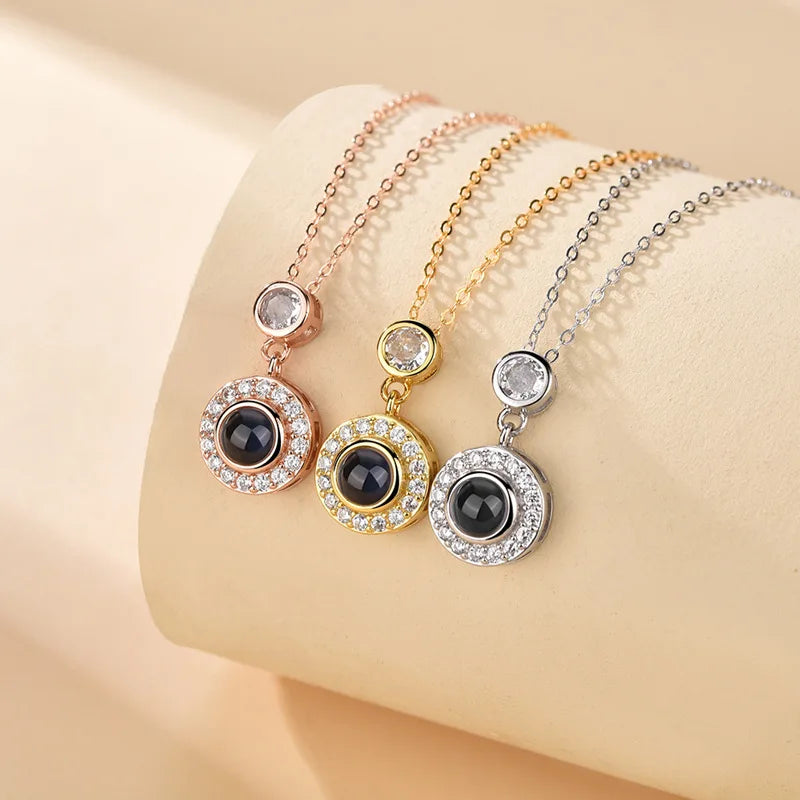 Luxury Bear Rose Gift with Picture Necklace