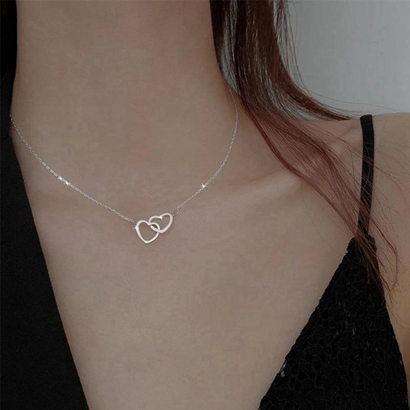 Stainless Steel Necklace with Rose Bear