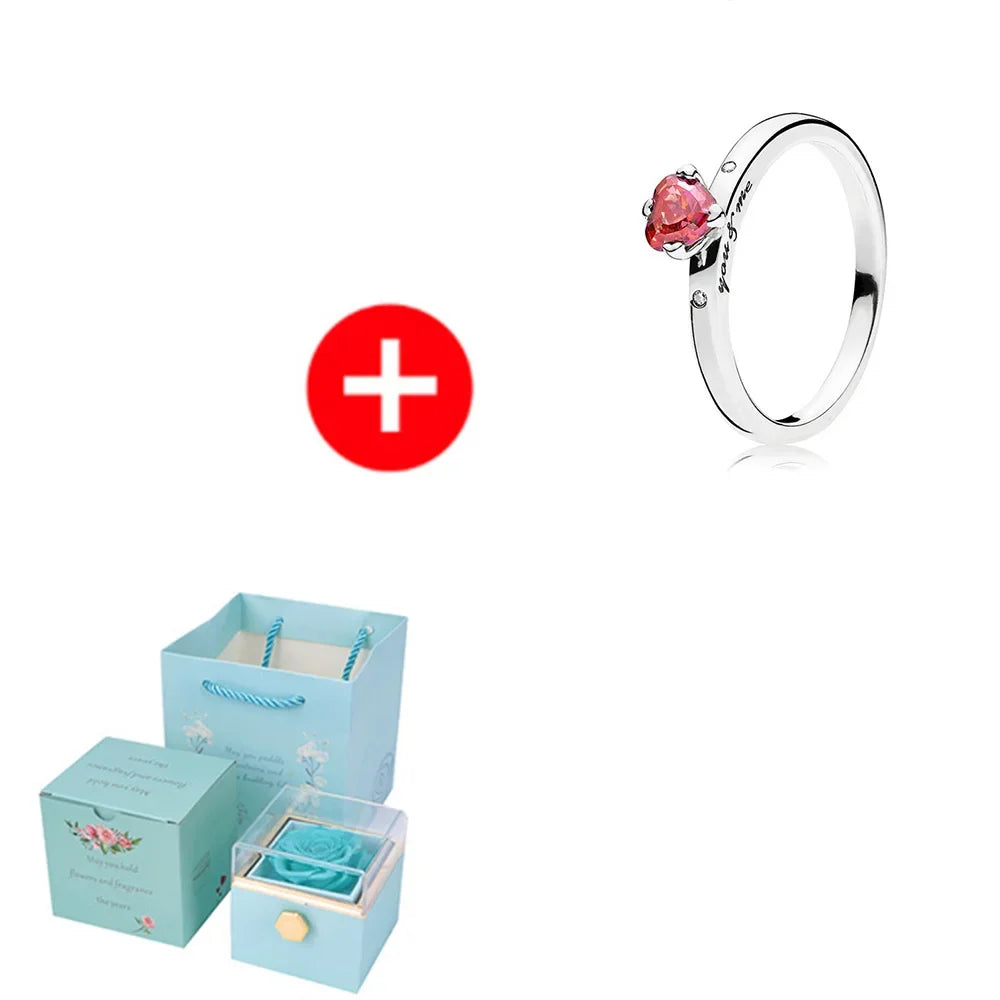 Rotating Rose Box & Name Necklace