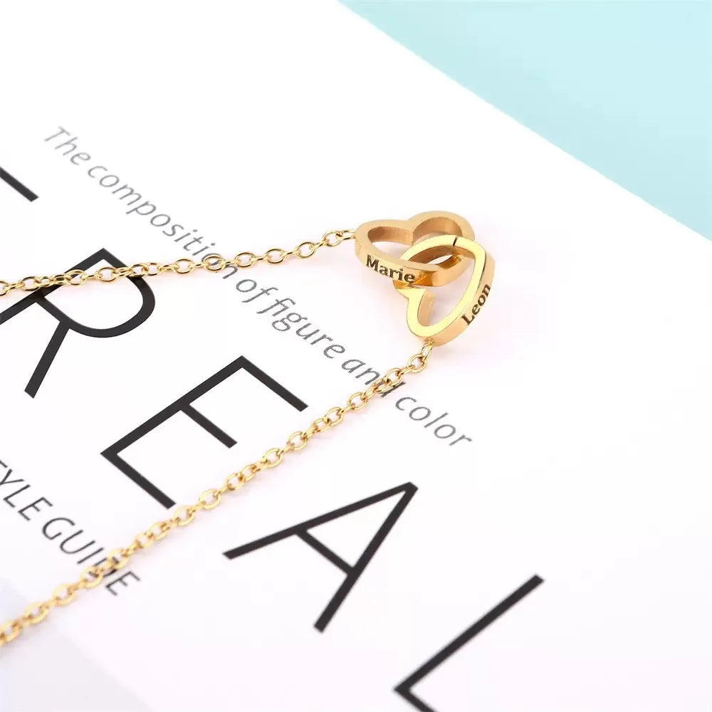 Rotating Rose Box & Name Necklace