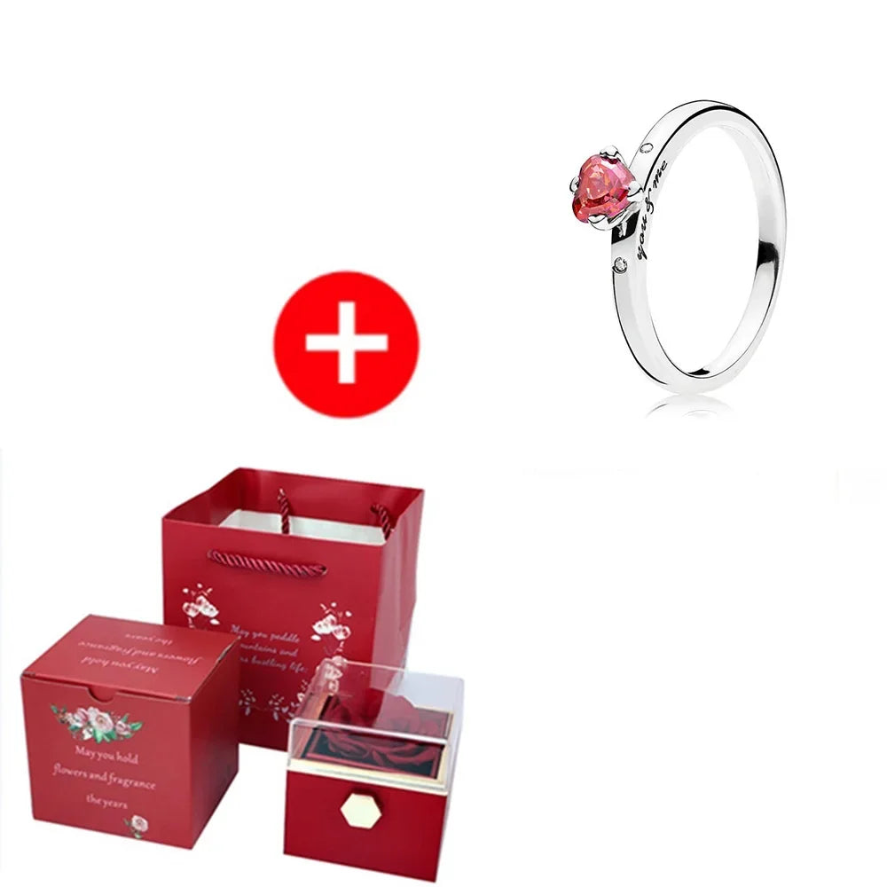 Rotating Rose Box & Name Necklace