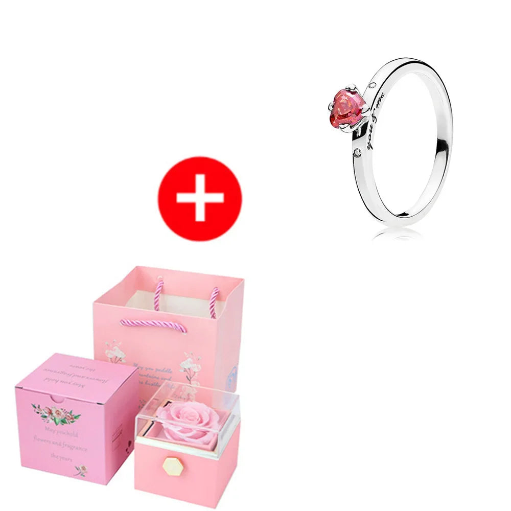Rotating Rose Box & Name Necklace