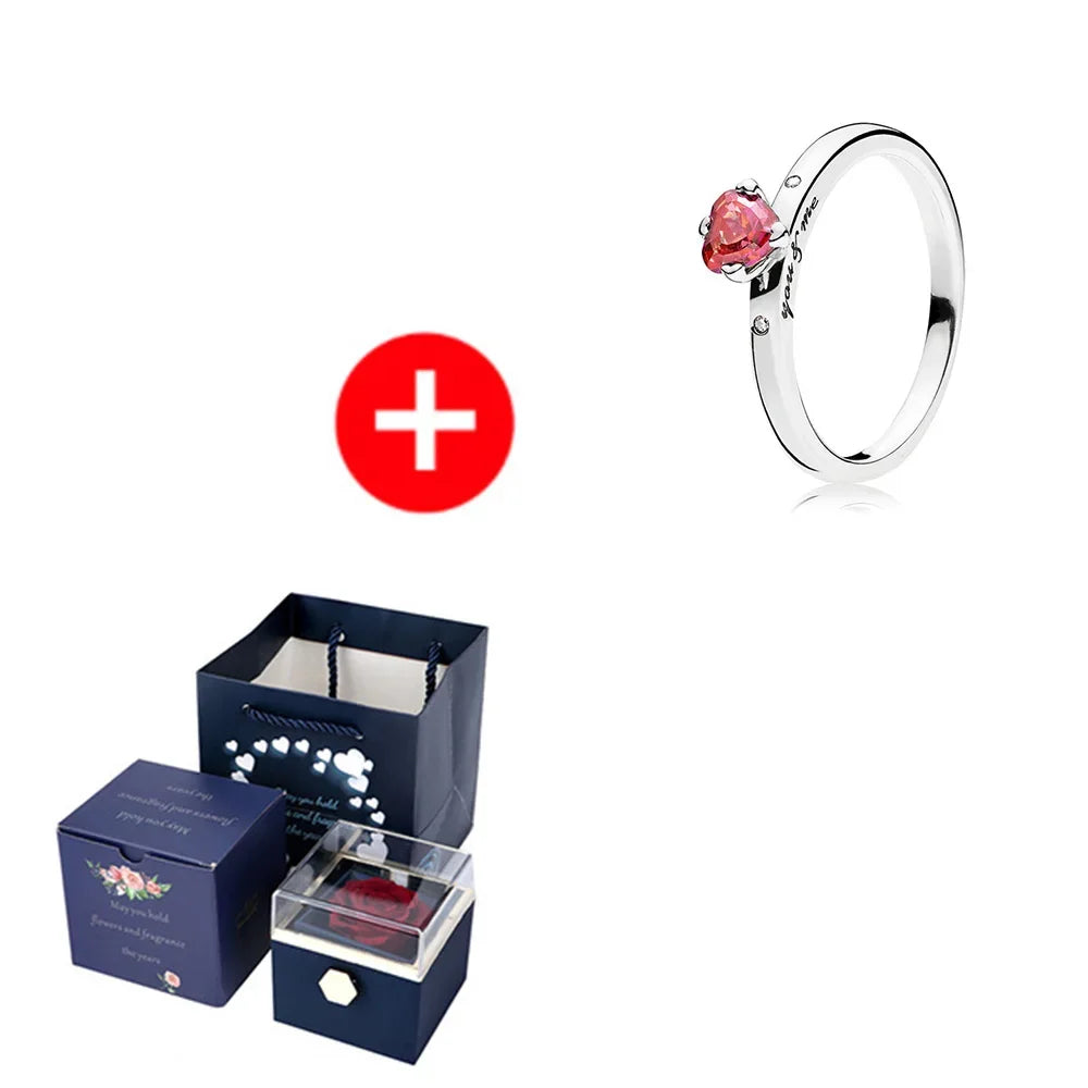 Rotating Rose Box & Name Necklace